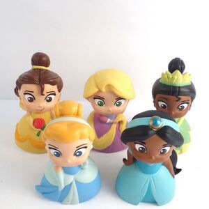 Disney Parks Princess Bath Toy Set Belle Cinderella Tiana Rapunzel Jasmine